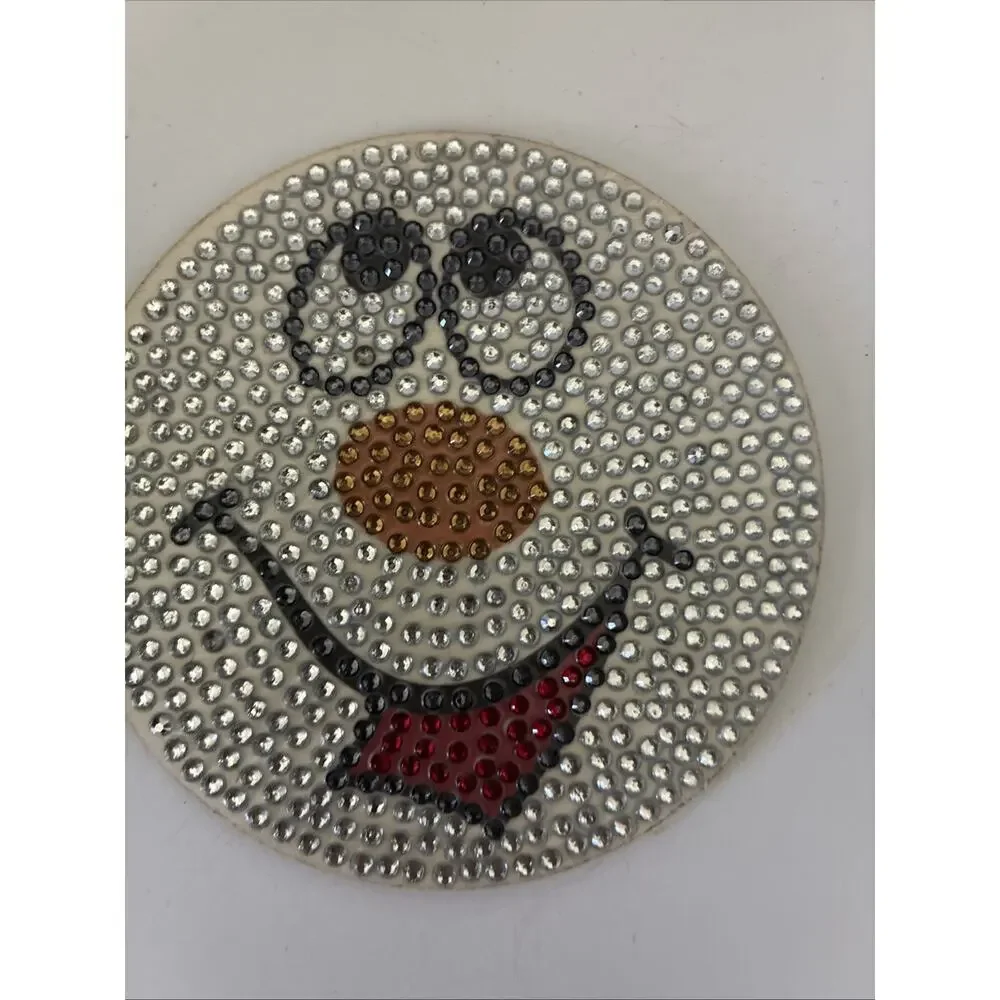 Handmade Diamond Dot Snowman Coaster Set Of 8